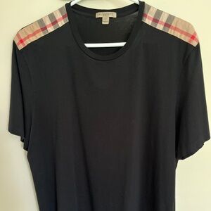Burberry Men’s Black Tshirt w/ Burberry Print XXL